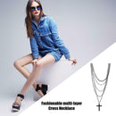 Multi-layer Cross Pendant Necklace Fashion Sweater Choker Statement Jewelry