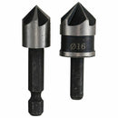 5pc Industrial 5 Flutes Countersink Drill Bit Set Wood 45 Steel Working Cha
