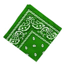 Women Men Novelty Paisley Print Cowboy Bandana Head Wrap Kerchief Green