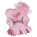 Love Heart Chair Jewelry Box with Lace Bowknot, Compartments Necklace Display