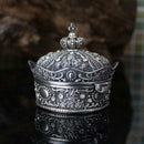 Metal Crown Jewelry Box Princess Earrings Necklace Ring Storage Case Organizer