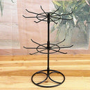 Double Metal Jewelry Frame Earrings Necklace Bracelet Display Stand, Black