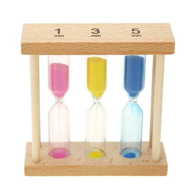 1/3/5 Minute Wood Hourglass Sandglass Sand Clock Timers Gifts Home Ornament