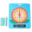 Kids Montessori Cognitive Clock Time Board Teaching Aids Erasable Toys