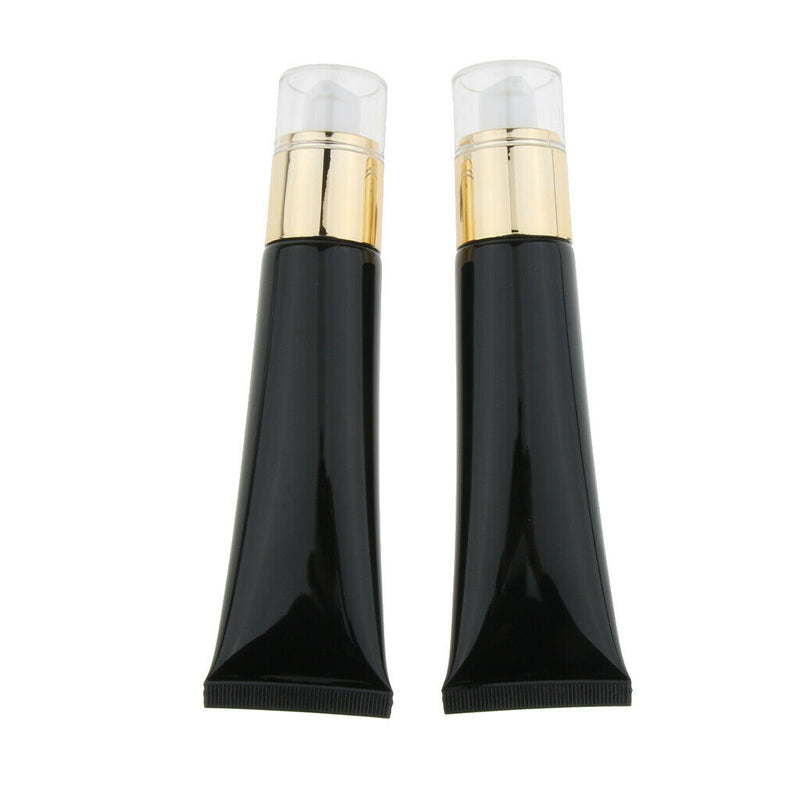 2Pcs Empty Foundation Pump Squeeze Bottle Makeup Liquid Container Tube Black,