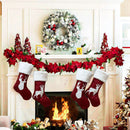 Large Christmas Stocking Elk Pattern Sock Gift Holder Christmas Tree Decora C5Y9