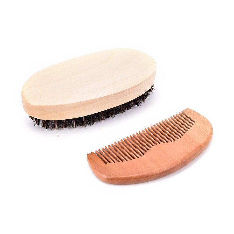 Men'sboar bristle beard brush and comb, beard comb grooming kit brush+combset 3C