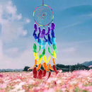 Colorful Feathers Beads Pure Handmade Long Dream Catcher Hanging Pendant
