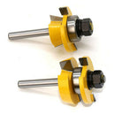 2pcs 1/4'' Shank Tongue and Groove Router Bit Set Durable Rotary Power Tools