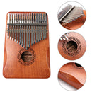 Thumb Finger Piano African Sanza Mbira 17-Key Mahogany Wood Kalimba for Beginner