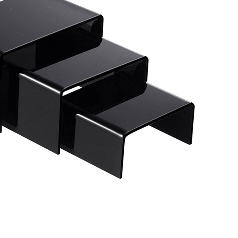 1 Set Black Acrylic Display Risers, Jewelry Display Riser Shelf Showcase