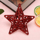 Christmas Tree Decoration Hollow Five-pointed Star Shape Glitter Ornament