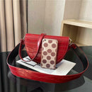 Fashion Women Crossbody Shoulder Bag Crocodile Leather Retro Handbag (Red) A