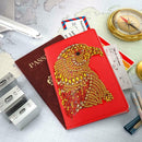 DIY Special Shaped Diamond Painting PU Leather Passport Protective Cover