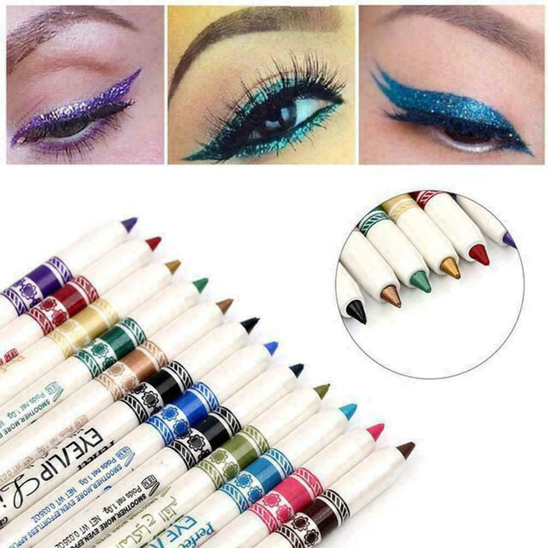 12 Pcs Professional Cosmetic Makeup Eyeliner Eye / C8H5 Liner Glitter Set P H9P1