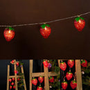 Strawberry Battery Operated LED String Lights Decoration For Christmas Wreath