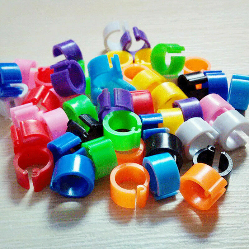 100x Bird Leg Band 8mm Pigeon Chicks Bantam Poultry Plastic Leg Ring/ Split U9K7