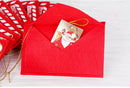 2pcs/Lot Christmas Santa Letter Envelope Greeting Cards Candy Bag Xmas Ornament