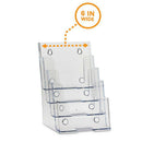 Clear 4-Tier Brochure Holder Literature Holders Flyer Holder Plastic Displa U6R8