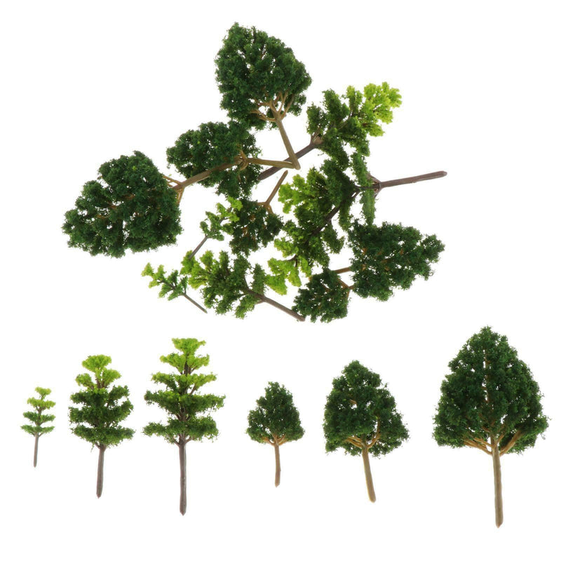 18pcs HO OO Scale Train Railroad Diorama Scenery Scene