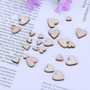 100pcs Mixed Heart Shaped Wood Chips DIY Handmade Accessories Decoration