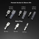 270Pcs Alloy&Rubber Spade Crimp Terminal Connector Insulating Sleeve Kit w/ Case