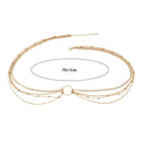 Women Belly Body Chains Bohemian Multilayers GoldColor WaistChain Body JewelryBX