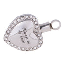 Always In My Heart Unisex Novelty Cremation Ash Urn Memorial Heart Pendant
