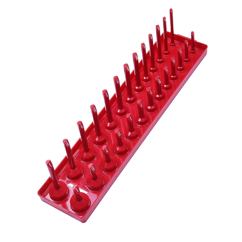 3Pcs Socket Trays 1/4 1/2 3/8 Inch SAE and Metric Socket Organizer Rail Trays