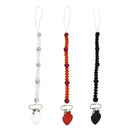 3 Pieces Baby Pacifier Crystal Pacifier Chain Clip  Black  White  Red