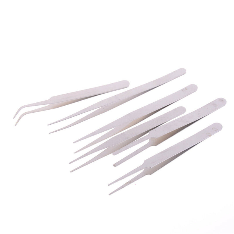 6Pcs/Set Stainless Steel Anti-static Tweezer Repair Maintenance Tool A Gw