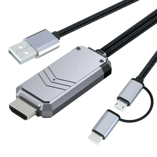 Type C/Micro USB to HDMI Cable Adapter 1080P Bluetooth 5.0 HDMI Converter