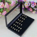 100 Jewelry Ring Display Organizer Case Tray Holder Earring Velvet Storage dfg