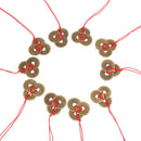 2Pcs Chinese Feng Shui Coins Meaningful Fortune Coins Red Strings Wealth LuSEAU