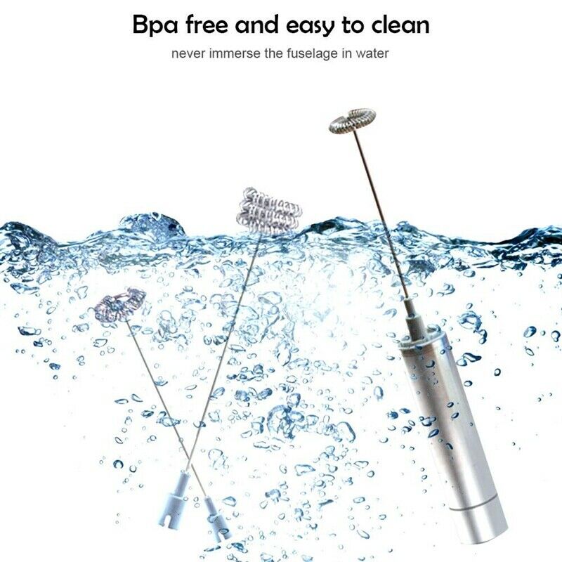 Stainless Steel Electric Handheld Milk Frother Foamer Whisk Mixer Egg Beate T6N1