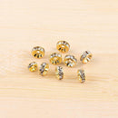 100pcs Brass Rhinestone Spacer Beads Metal Beads Charms Bracelets Making H WLV
