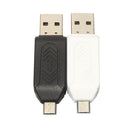2Pcs 2 in 1 Dual USB Plug OTG SD TF Card Reader for Smartphone Computer