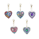 5pcs/set DIY Love Heart Full Drill Special Shaped Diamond Painting Keychain