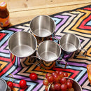 4 Pack Portable Stainless Steel Cups, Camping Coffee Mugs Set with Foldable