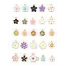 40pcs Assorted Lot Enamel Alloy Daisy Flowers Pendant Charms DIY Accessories