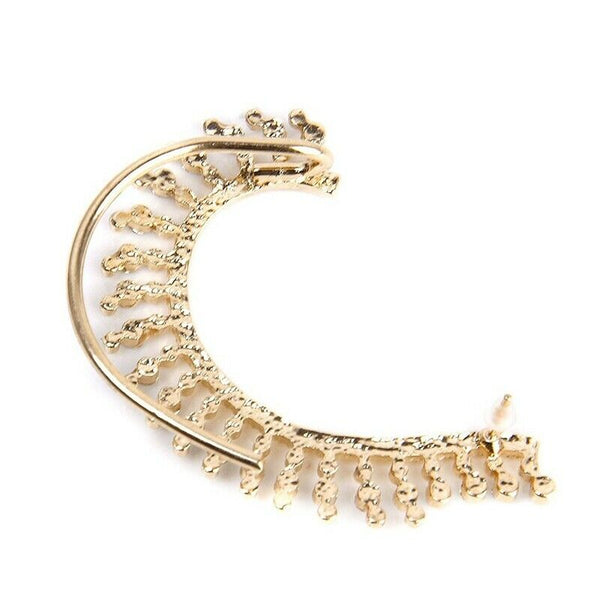 1 Piece Rock Punk Clear Rhinestone Decor Ear Cuff Enclose Earrings for Left