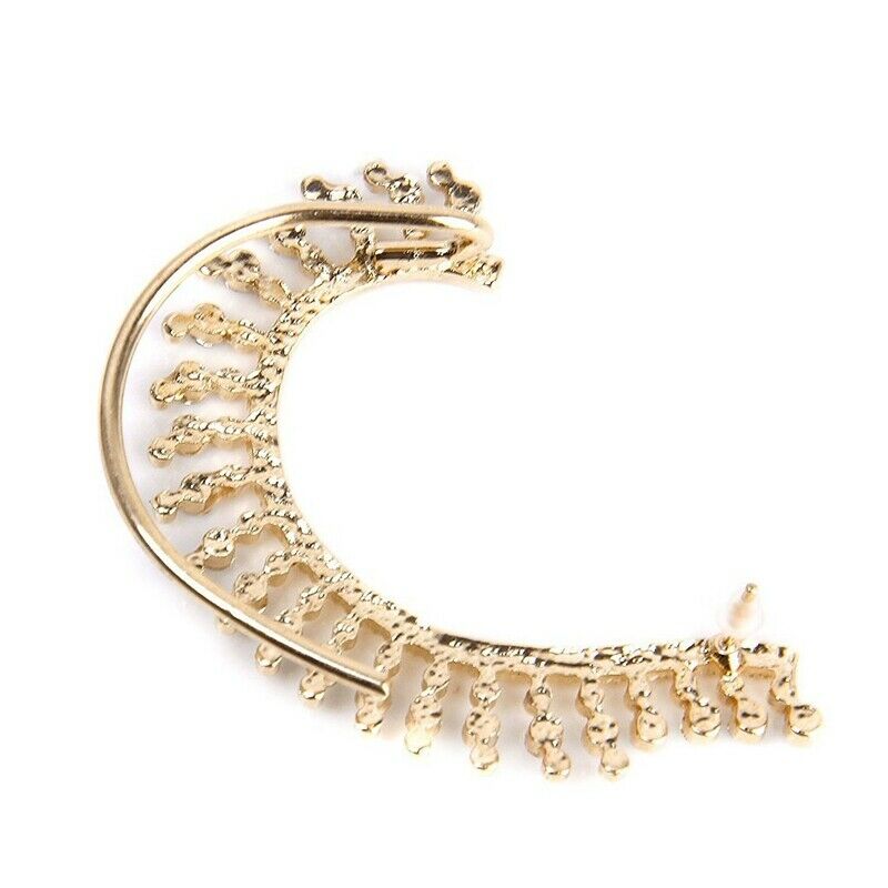 1 Piece Rock Punk Clear Rhinestone Decor Ear Cuff Enclose Earrings for Left