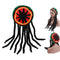 Knitted Reggae Cap with Dreadlocks Rasta Hat Jamaican Hat Dread Locks Black Hair