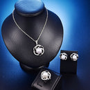 Fashion Imitation PearlCrystal Jewelry SetNecklace Earrings Rings Women GiftSEAU