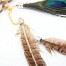 Bohemian Peacock Feather Headdress Headband Braiding Hair Band Headband Lea