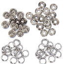50 Sets Open Ring No Sew Snaps Buttons Fasteners for Crafts DIY Sewing