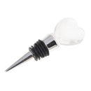 Chrome Bottle Stopper with Crystal Heart Wedding Favors, 1 Y5S2