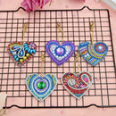5pcs DIY Full Special Shaped Love Heart Diamond Painting Keychain Pendant Gifts