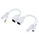 2Pcs Power Over Ethernet Passive POE Cable Adapter Injector Splitter Connector