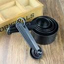 For Baking Coffee Black Plastic Measuring Spoons Cups Set Tablespoon 10Pcs Z0X3